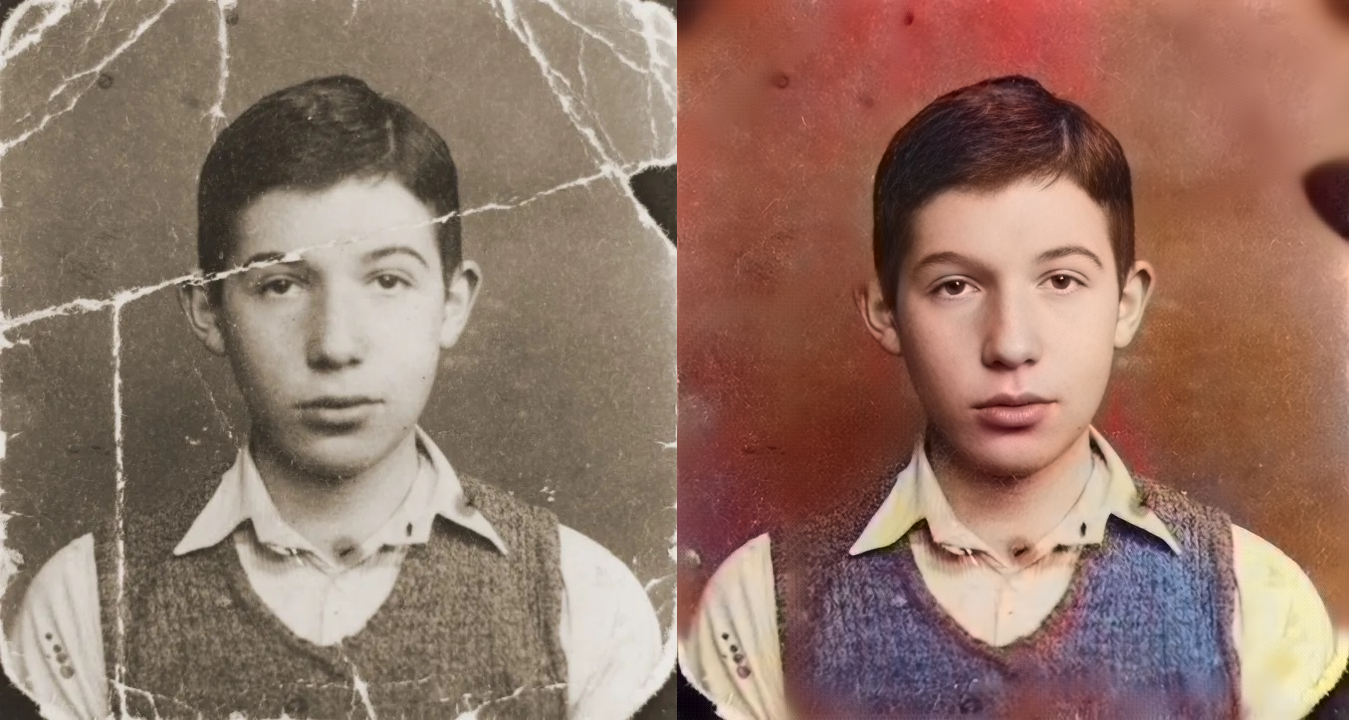 Colorize & Restore - before and after photo restoration demo